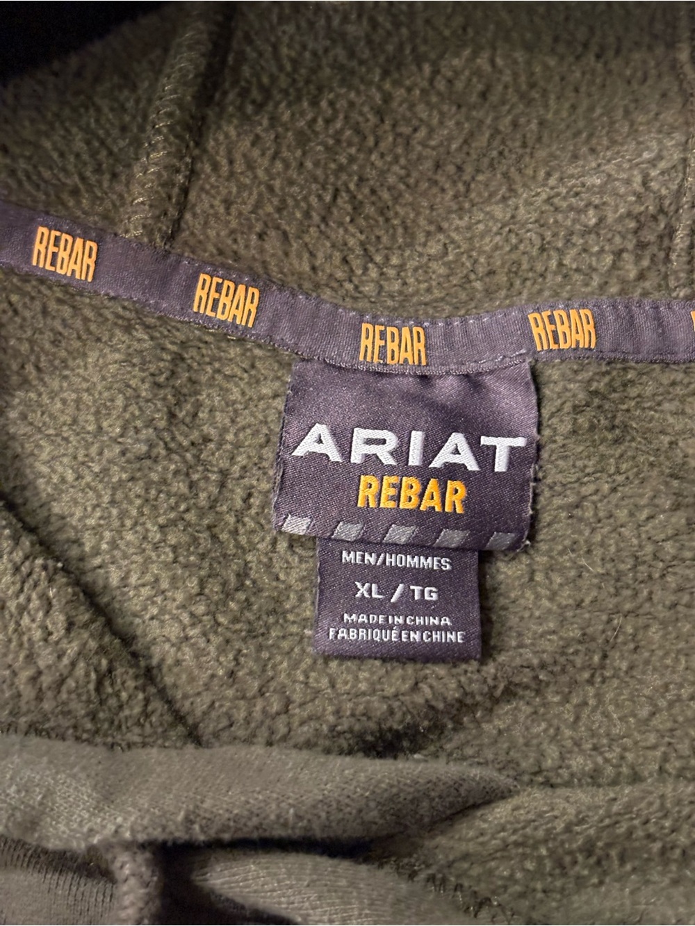 Ariat Rebar Olive Green Hoodie with White Skull Work Graphic Born for This - Picture 8 of 8